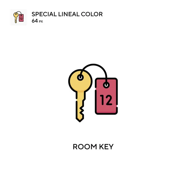 Pokojový Klíč Speciální Lineární Barevný Vektor Ikony Ikony Klíčů Místností — Stockový vektor