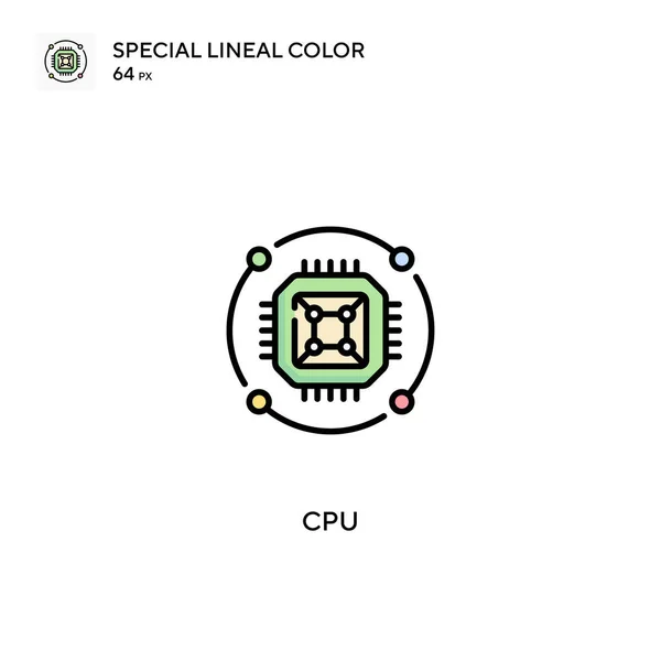 Cpu特殊線型カラーベクトルアイコン ビジネスプロジェクトのCpuアイコン — ストックベクタ