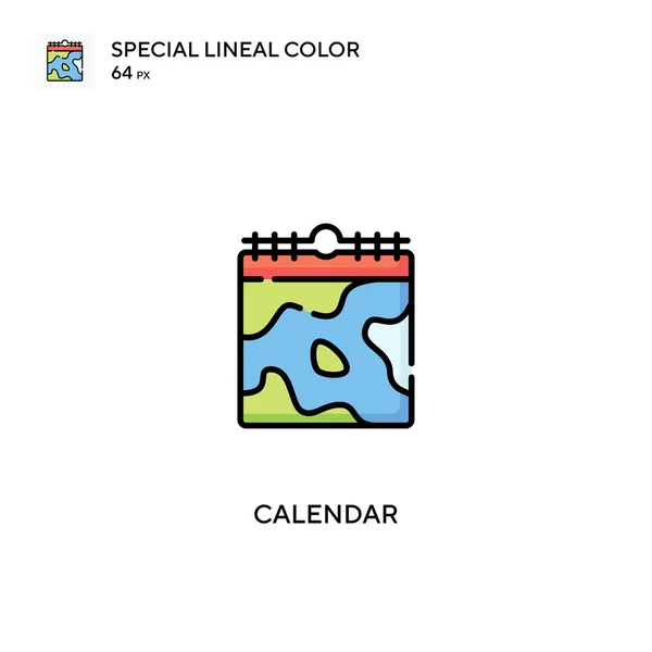 Calendario Icono Especial Vector Color Lineal Iconos Calendario Para Proyecto — Vector de stock