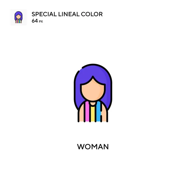 Mujer Especial Icono Vector Color Lineal Iconos Mujer Para Proyecto — Archivo Imágenes Vectoriales