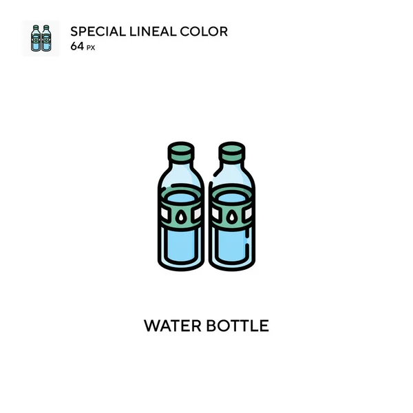 Пляшка Води Особливий Лінійний Колір Вектор Значок Значки Пляшок Води — стоковий вектор