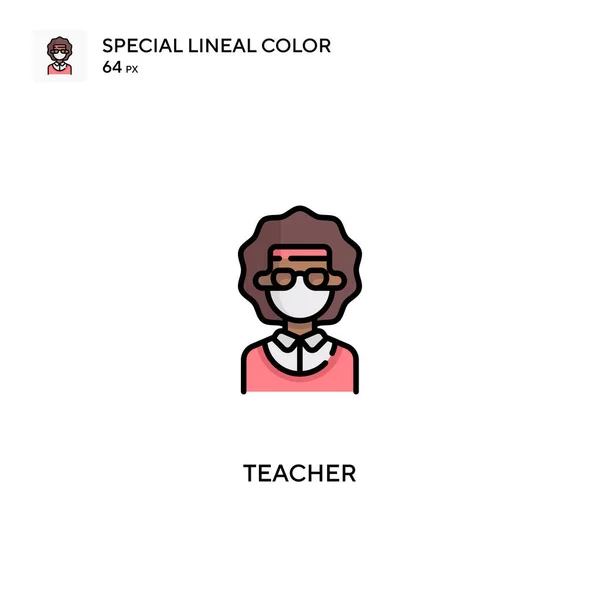 Ειδικό Εικονίδιο Διάνυσμα Χρώματος Lineal Εκπαιδευτικών Εικονίδια Δασκάλων Για Την — Διανυσματικό Αρχείο