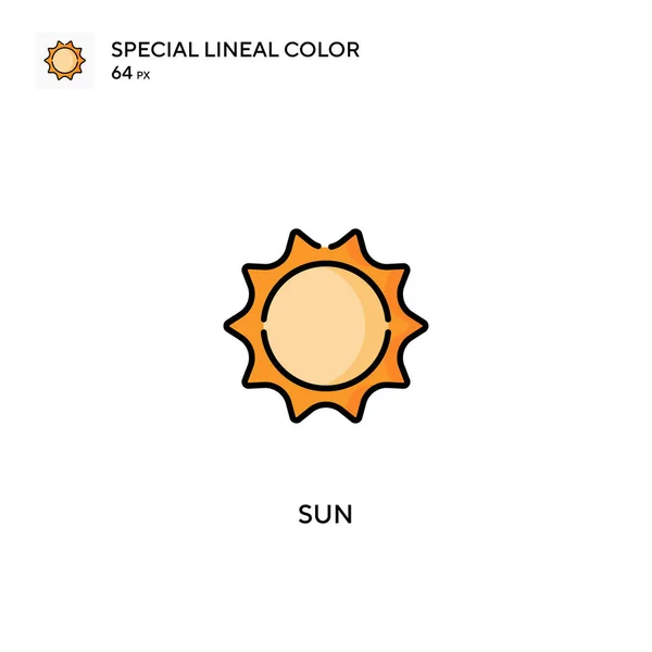 Sun Special Lineal Color Vector Icon Sun Icons Your Business — Stock Vector