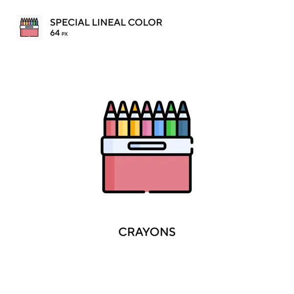 Crayons Icône Vectorielle Couleur Linéaire Spéciale Icônes Crayons Pour Votre — Image vectorielle