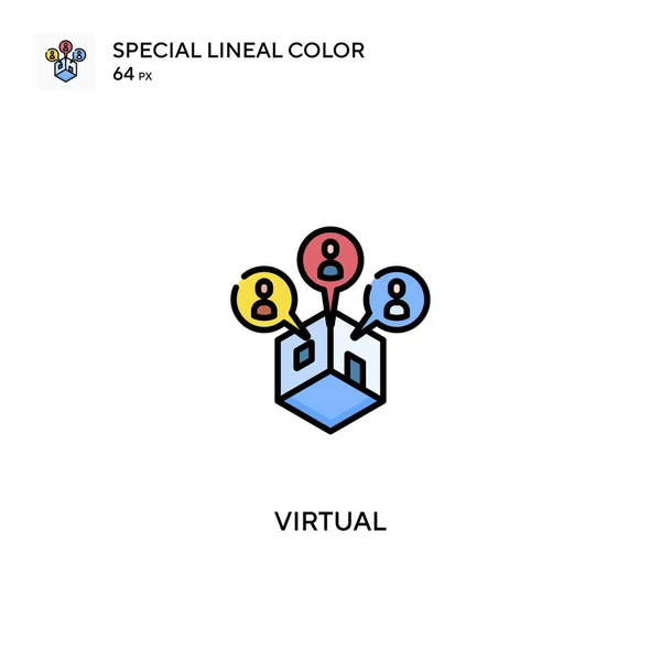 Virtual Special Lineares Farbvektorsymbol Virtuelle Symbole Für Ihr Geschäftsprojekt — Stockvektor