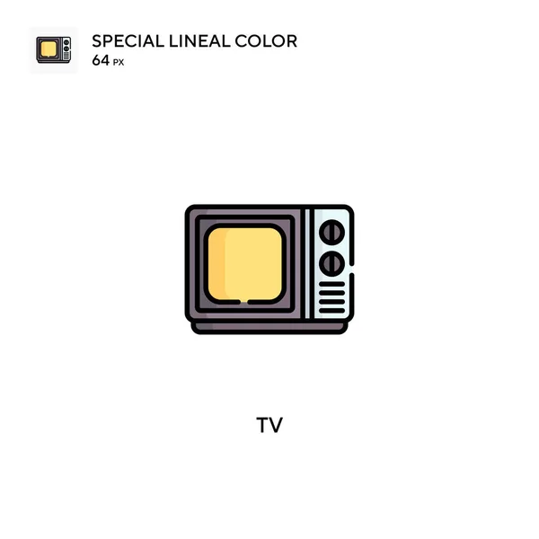 Icono Especial Vector Color Lineal Iconos Televisión Para Proyecto Empresarial — Archivo Imágenes Vectoriales