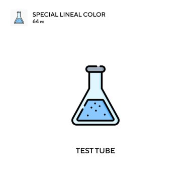Test tüpü özel doğrusal renk vektör simgesi. İş projeniz için tüp simgeleri deneyin