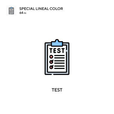 Özel doğrusal renk vektör simgesini test et. İş projeniz için test simgeleri
