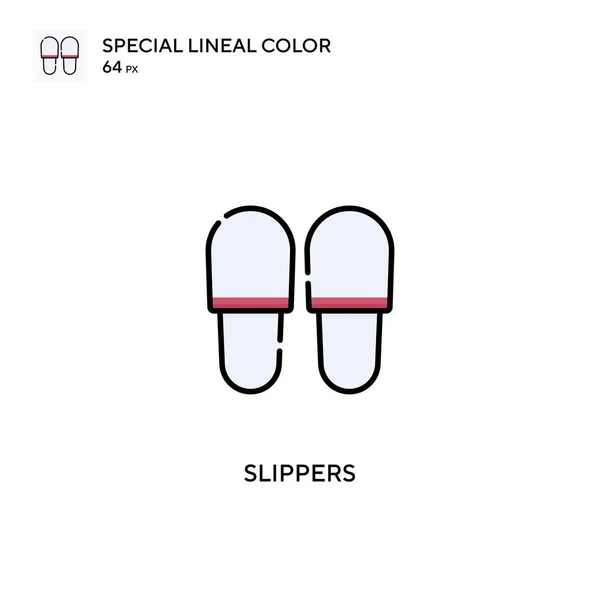 Παντόφλες Ειδική Lineal Χρώμα Διάνυσμα Εικονίδιο Slippers Εικονίδια Για Την — Διανυσματικό Αρχείο