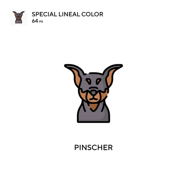 Icône Vectorielle Couleur Linéaire Spéciale Pinscher Icônes Pinscher Pour Votre — Image vectorielle