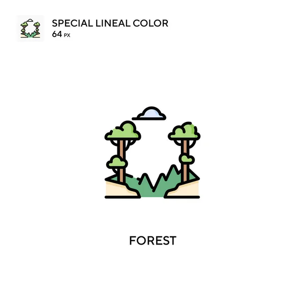 Forest Special Icono Vector Color Lineal Iconos Forestales Para Proyecto — Vector de stock