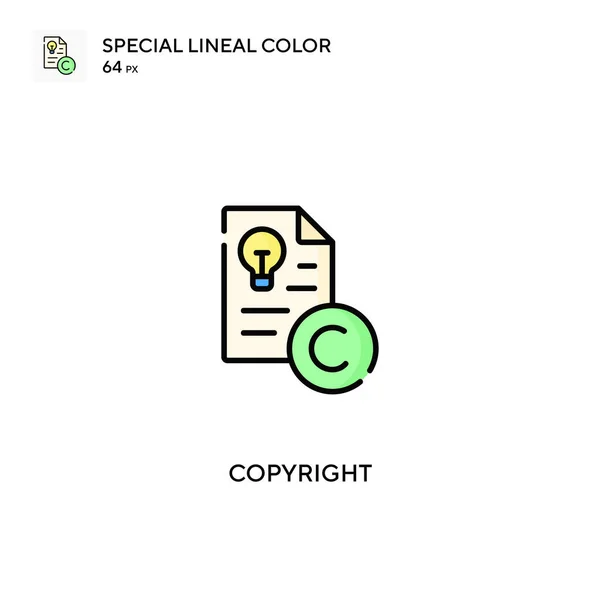 Urheberrecht Spezielles Lineares Farbvektorsymbol Urheberrechtssymbole Für Ihr Geschäftsprojekt — Stockvektor
