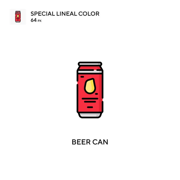 Bière Peut Spécial Lineal Icône Vectorielle Couleur Bière Peut Icônes — Image vectorielle