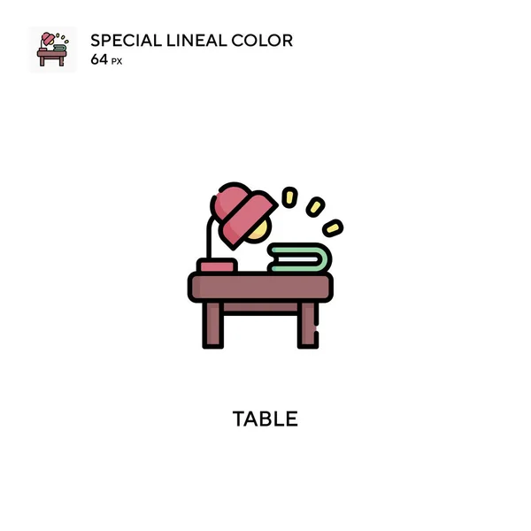 Table Special Lineal Color Vector Icon Table Icons Your Business — Stock Vector