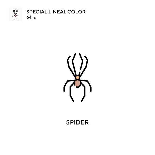 Павук Спеціальний Лінійний Колір Вектор Значок Піктограми Павука Вашого Бізнес — стоковий вектор