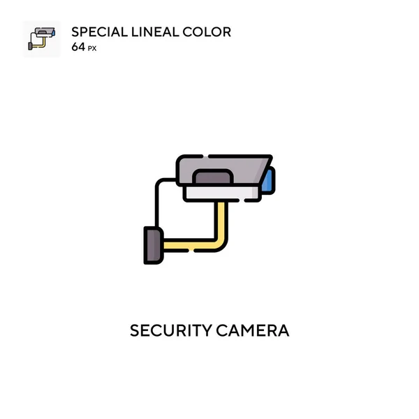 Caméra Sécurité Icône Vectorielle Couleur Linéaire Spéciale Icônes Caméra Sécurité — Image vectorielle