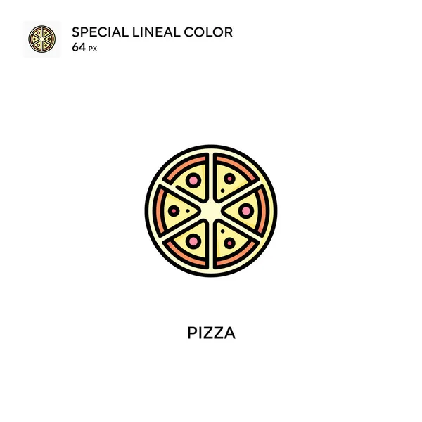 Pizza Icono Especial Vector Color Lineal Iconos Pizza Para Proyecto — Vector de stock