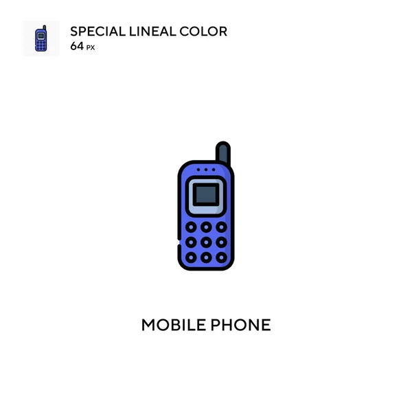 携帯電話特殊線型カラーベクトルアイコン ビジネスプロジェクトの携帯電話アイコン — ストックベクタ