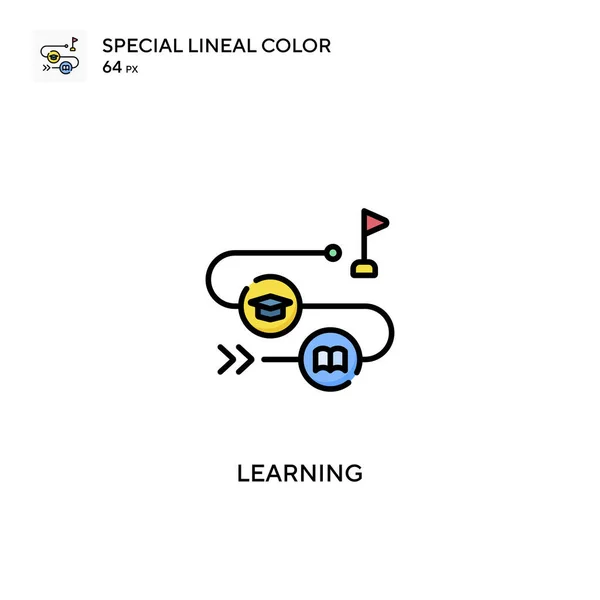 Apprendimento Speciale Icona Vettoriale Colori Lineari Icone Apprendimento Tuo Progetto — Vettoriale Stock