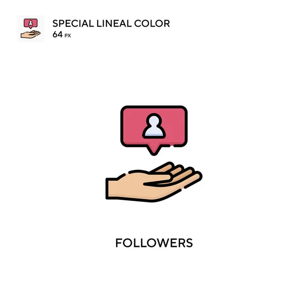 Följare Speciell Linjal Färg Vektor Ikon Följare Ikoner För Ditt — Stock vektor