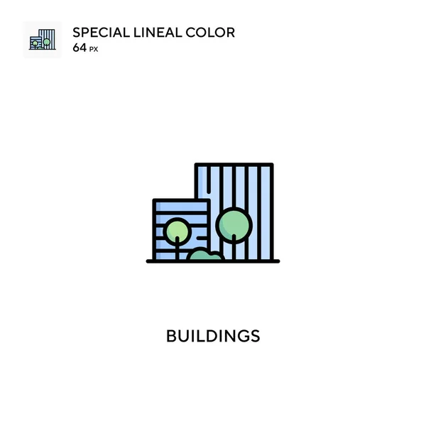 Edificios Icono Especial Vector Color Lineal Iconos Edificios Para Proyecto — Archivo Imágenes Vectoriales