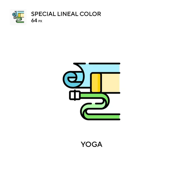 Yoga Icono Especial Vector Color Lineal Iconos Yoga Para Proyecto — Vector de stock