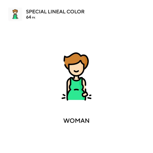 Femme Spécial Lineal Icône Vectorielle Couleur Icônes Femme Pour Votre — Image vectorielle