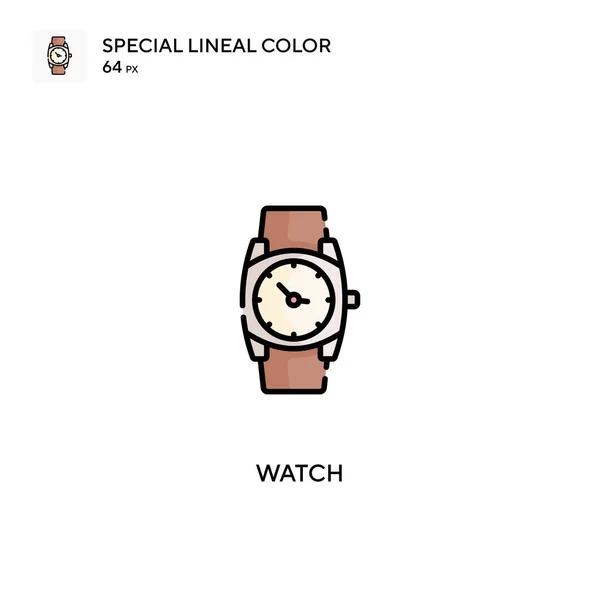 Watch Special Lineal Color Vector Icon Watch Icons Your Business — Stock Vector