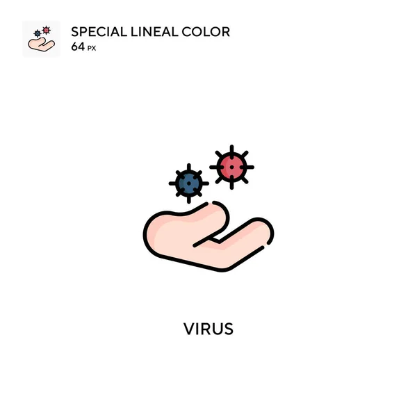 Virus Especial Icono Vector Color Lineal Iconos Virus Para Proyecto — Vector de stock
