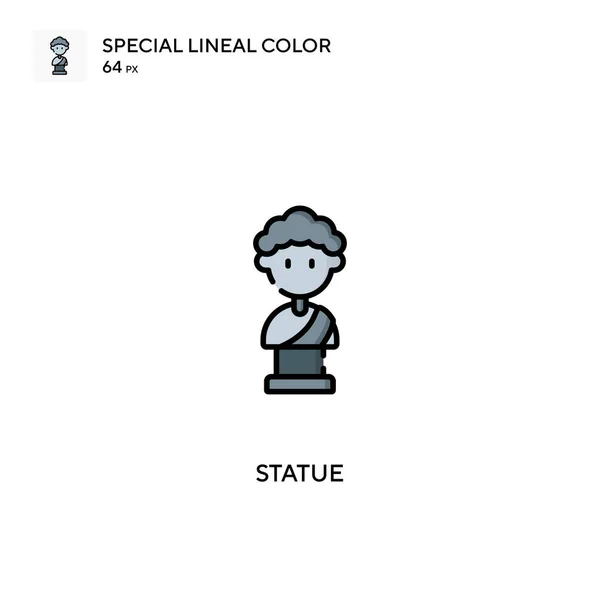 Statua Speciale Icona Vettoriale Colori Lineari Icone Delle Statue Tuo — Vettoriale Stock