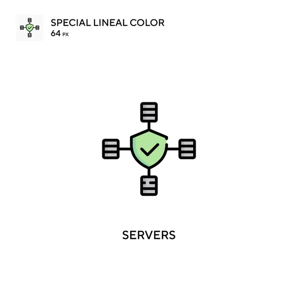 Servery Ikona Vektoru Speciální Lineární Barvy Ikony Serverů Pro Váš — Stockový vektor