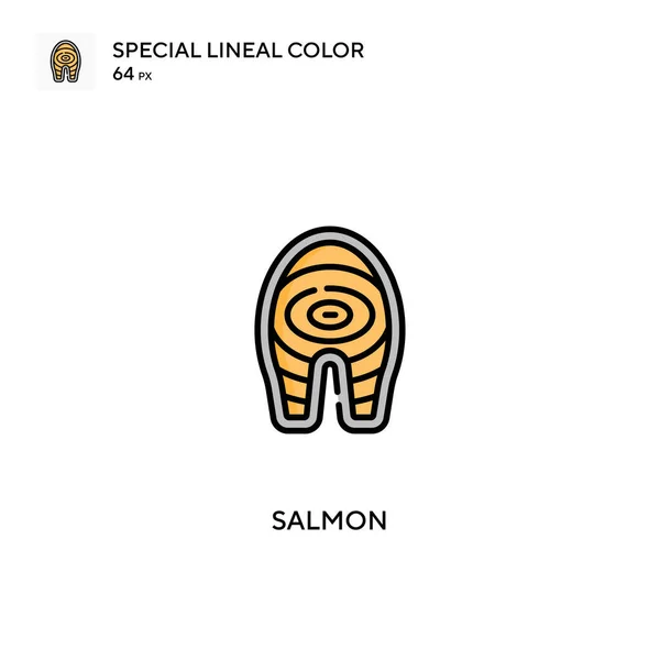 Salmón Icono Especial Vector Color Lineal Iconos Salmón Para Proyecto — Vector de stock