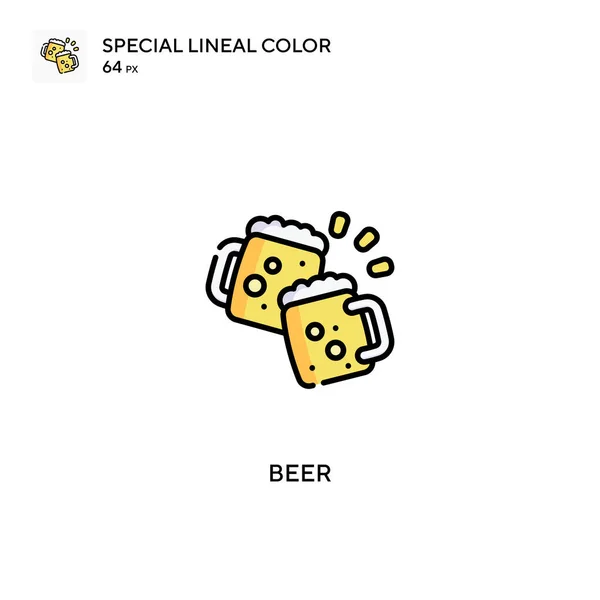 Cerveja Ícone Vetorial Cor Linear Especial Ícones Cerveja Para Seu —  Vetores de Stock