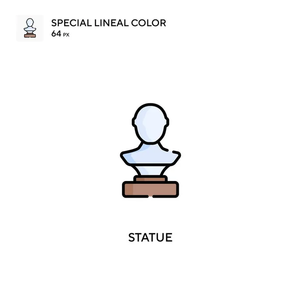 Statua Speciale Icona Vettoriale Colori Lineari Icone Delle Statue Tuo — Vettoriale Stock