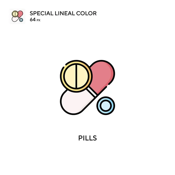 Pillen Spezielles Lineares Farbvektorsymbol Pillen Symbole Für Ihr Geschäftsprojekt — Stockvektor