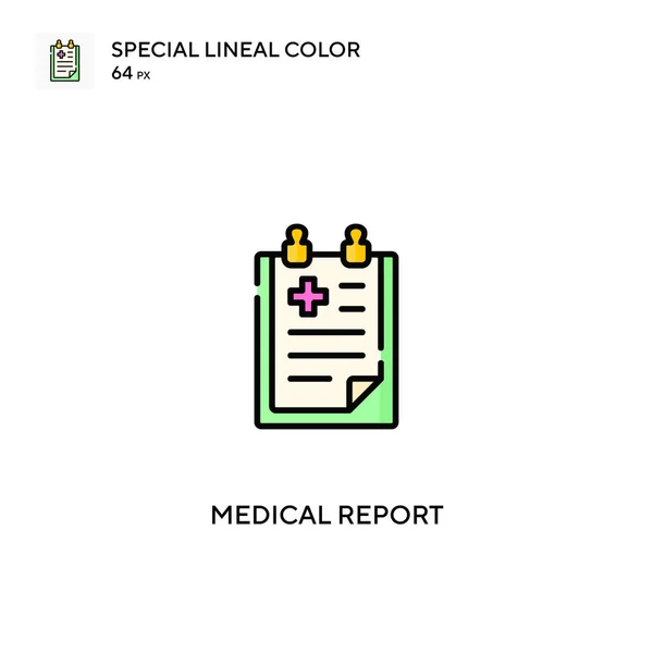 Medizinischer Bericht Spezielles Lineares Farbvektorsymbol Symbole Für Medizinische Berichte Für — Stockvektor