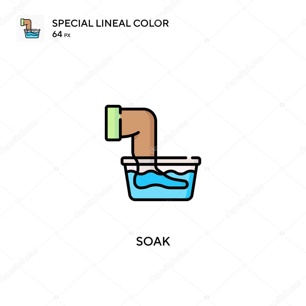 Soak Special lineal color vector icon. Soak icons for your business project