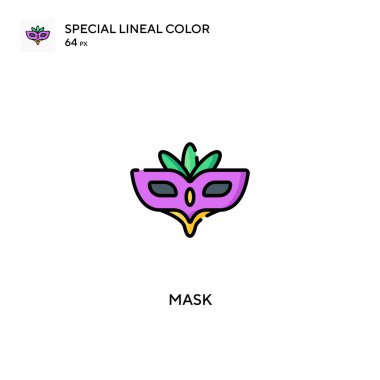 Maske Özel Doğrusal Renk Vektörü simgesi. İş projeniz için maske simgeleri