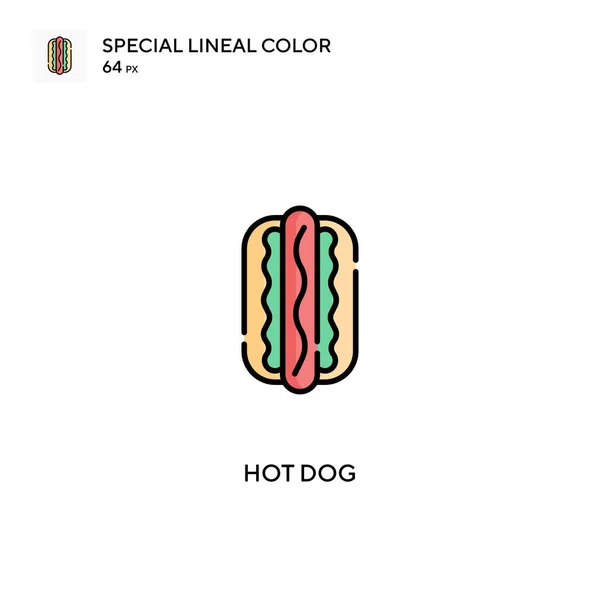 Hot Dog Icône Vectorielle Couleur Linéaire Spéciale Icônes Hot Dog — Image vectorielle