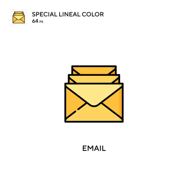 Email Icono Especial Vector Color Lineal Iconos Correo Electrónico Para — Vector de stock