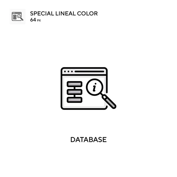 Base Datos Icono Especial Vector Color Lineal Iconos Base Datos — Vector de stock