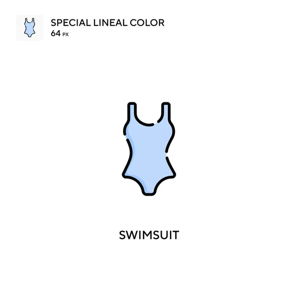 Swimsuit Ícone Vetorial Cor Linear Especial Ícones Roupa Banho Para — Vetor de Stock