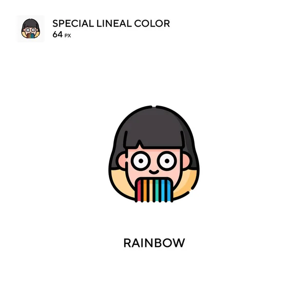 Rainbow Icono Especial Vector Color Lineal Iconos Arco Iris Para — Vector de stock