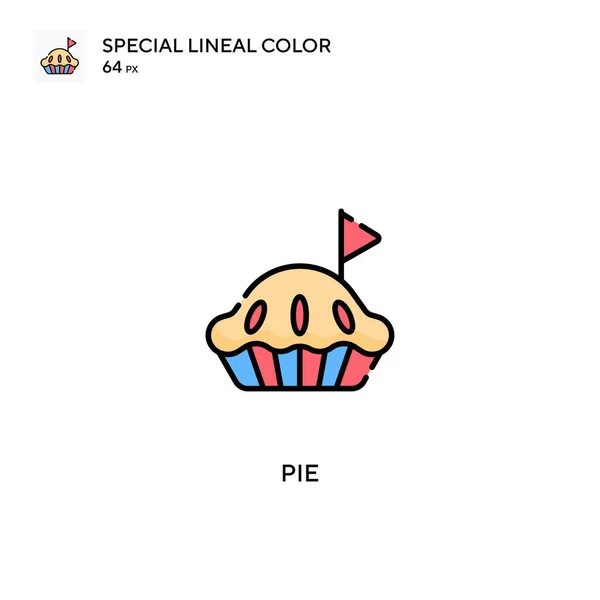 Pie Special Line Color Vector Icon Пирожные Иконки Вашего Бизнес — стоковый вектор
