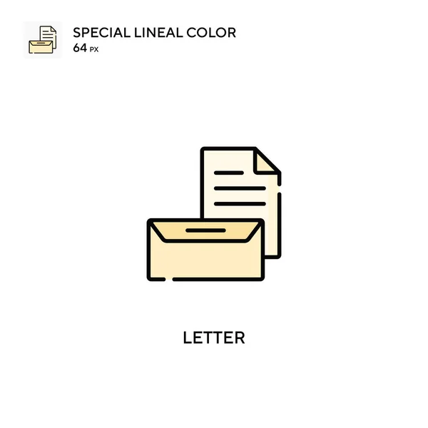 Letter Speciale Lijnkleur Vector Icoon Brief Pictogrammen Voor Business Project — Stockvector