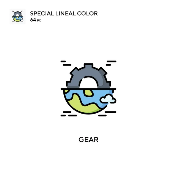 Gear Speciális Lineáris Színvektor Ikon Gear Ikonok Üzleti Projektjéhez — Stock Vector