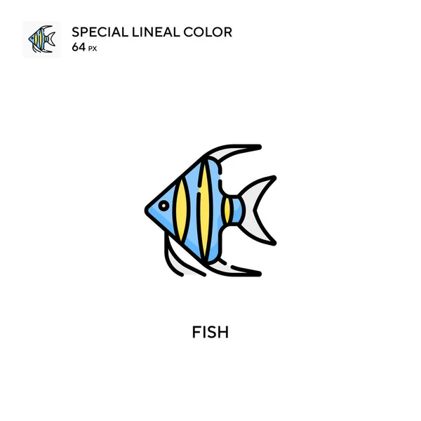 Фиш Специальный Линейный Вектор Цвета Значок Рыбные Иконки Бизнес Проекта — стоковый вектор