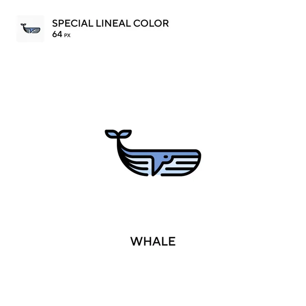 Baleine Icône Vectorielle Couleur Linéaire Spéciale Icônes Baleine Pour Votre — Image vectorielle