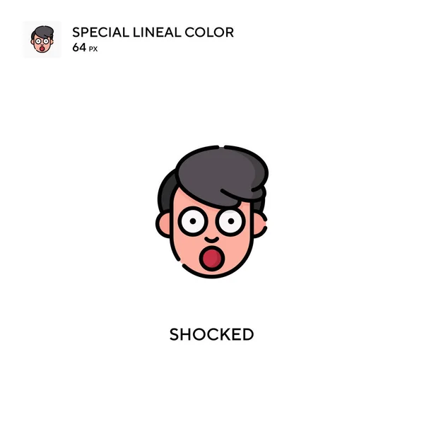 Shocked Especial Icono Vector Color Lineal Iconos Impactados Para Proyecto — Archivo Imágenes Vectoriales