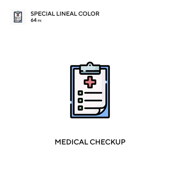 Revisión Médica Icono Especial Vector Color Lineal Iconos Chequeo Médico — Vector de stock